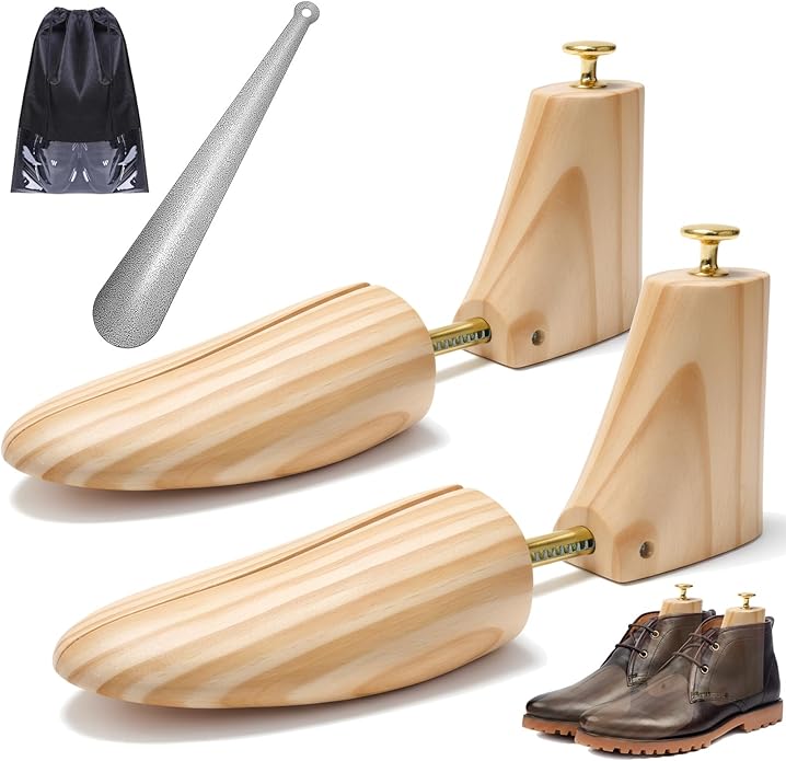 JJDPARTS Wooden Boot Tree, Shoe Tree for Boots, Shoe Stretcher & Shaper for for Men Women