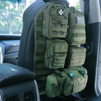 Universal Tactical Car Seat Back Organizer Bag Tactical Molle Vehicle Organizers Panel Vehicle Protector Organizers with 5 Detachable Pouches for Car Truck Ford Jeep (Model B-Army green)
