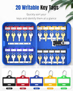 Uniclife 20 Keys Key Lock Box with Code, Wall Mount Lock Box for Keys with Code, Key Organizer with Tags, Key Cabinet, Key St