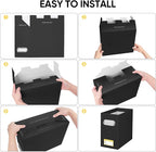BALEINE File Organizer Box, Cardboard File Folder Organizer with Handle for Letter Size, Portable Collapsible Hanging Filing 