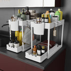 2 Pack Under Sink Organizers and Storage, 2-Tier Sliding Cabinet Organizer Drawer for Bathroom and Kitchen – Multi-Purpose Ca