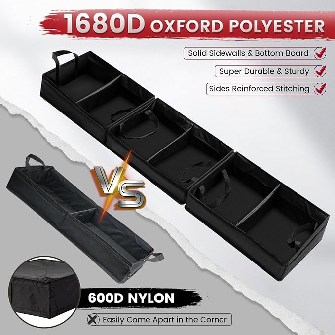 Chevrolet Silverado 1500 2500 /GMC Sierra 2011-2025 Truck Under Bench Seat Storage with Removable Divider 600D Oxford Cloth,