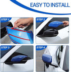 Door Rear View Mirror Cover Cap Compatible with Chevrolet Corvette C8 2020-2026, ABS Side View Mirror Cover, Auto Door Rearview Mirror Protective Trim Cap 2Pcs (Blue)