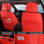 Coverado Car Seat Covers, Leatherette Seat Covers Full Set, Luxury Automotive Seat Covers Protector Cover Seat Universal Fit 