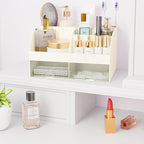Makeup Organizer with Drawers, Cosmetic Storage for Dresser Vanity and Bathroom Countertop, Beauty Holder for Lipstick Brush,
