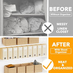 SpaceAid 9 Pack Bed Sheet Organizers and Storage, Foldable Sheet Organizer with Window for Linen Closet, Set Folder Keeper fo