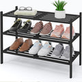 Smiry Bamboo Shoe Rack 3-Tier, Stackable Wooden Shoe Organizer for Entryway & Closet, Free Standing Wood Shoe Storage Shelf f