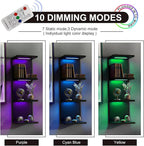 4-Tier Wall Shelf Unit with RGB Lights, Floating Lack Shelf for Home Decor, Wall Mounted Vertical Display Shelf for Bedroom L