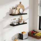 24 Inch Floating Shelves, 8 Inch Deep Floating Shelves for Wall, Hanging Shelf with Invisible Brackets, Deep Shelves for Bath