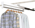 Pull-Out Clothes Rail,Extendable Clothes Rail with 2 Sliding Track,Pull Out Closet Rod Wardrobe Rail Clothes Rack,Closet Orga
