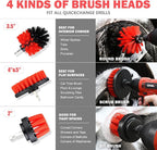 DNA Motoring 25pcs Car Detailing Brush Set, Car Detailing Kit, Interior Kit with Drill Brush Set, Windshield Cleaning Tool, P