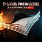 Upgraded 6400°F Fireproof Document File Organizer Box, Fireproof Storage Filing Cabinet with Lock, Portable Office Safe Box f