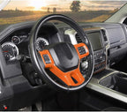 Hoolcar Interior Steering Wheel Cover ABS Trim Compatible with 2010-2017 Dodge RAM Accessories, Orange