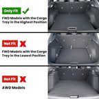 LASFIT Cargo Mat & Backrest Mats for Nissan Kicks 2025-2026 (Not Fit AWD & 2025 Kicks Play), All Weather TPE Custom Fit Easy Clean Durable No-Curling Trunk Mat for Kicks 2025-2026 S/SV/SR Cargo Liner