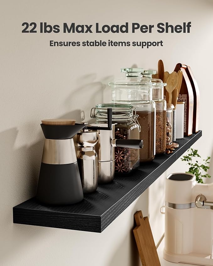 AMADA HOMEFURNISHING Floating Shelves for Wall, Wall Shelves for Living Room, Bedroom, Bathroom, Kitchen & Home Office Organi
