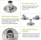 4pcs Shower Curtain Rod Bracket, 26mm Inner Diameter Titanium Steel Curtain Rod Holders Shower Curtain Rod Single Swivel Flan