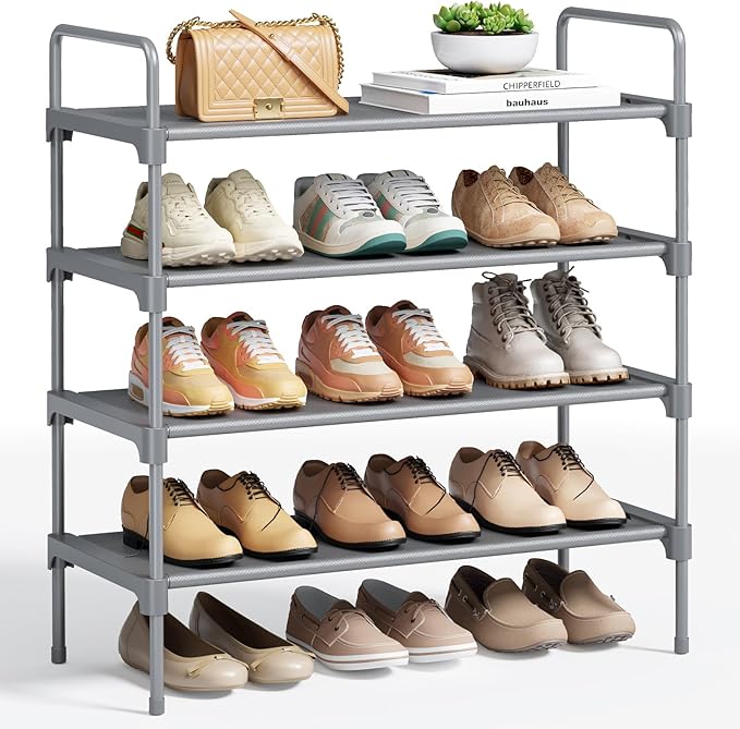 Kitsure Shoe Rack for Closet, Shoe Organizer for Front Door Entrance, Stackable Shoe Shelf, Detachable Closet Organizers and 