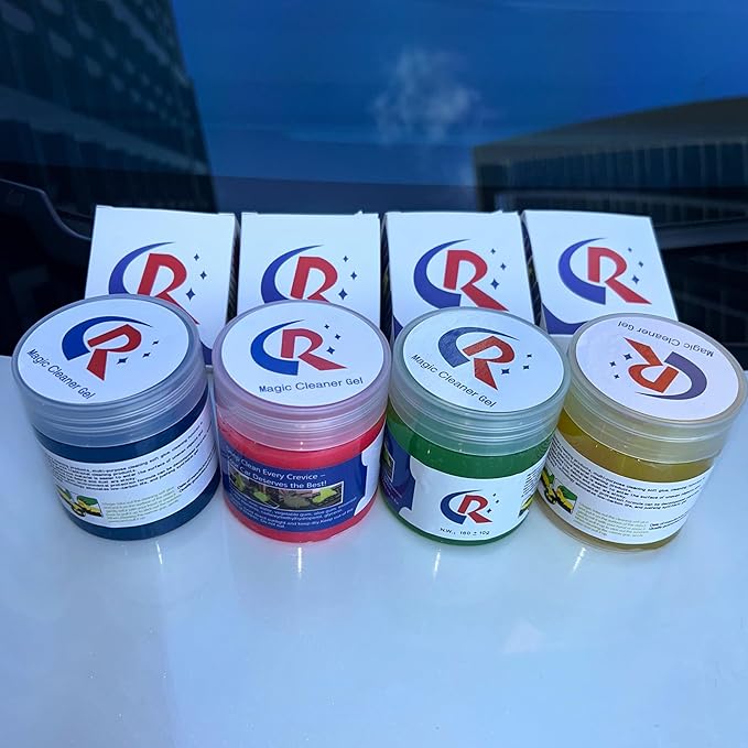 4-Pack Car Cleaning Gels Car Interior Cleaner Putty Slime Auto Detailing Tools Universal Dust Removal Cleaning Kit for Car Ac