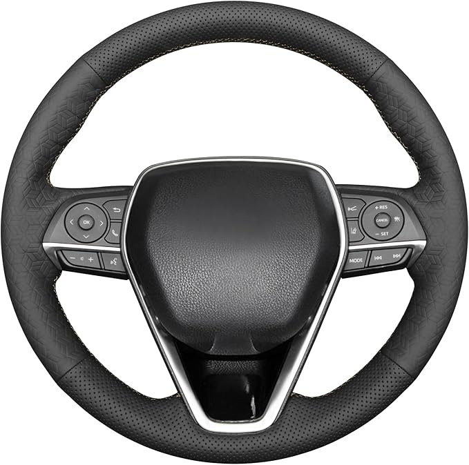 MEWANT Hand Sewn Steering Wheel Cover for Toyota Camry 2018-2019/Toyota Avalon 2019/Toyota Corolla 2019-2020/Toyota RAV4 2019 Steering Wheel Accessories