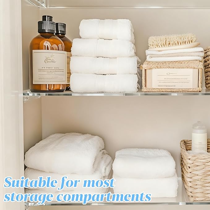 4 Packs Acrylic Medicine Shelves 13 Inches Medicine Cabinet Replacement Shelves Holders for Living Room Bathroom Kitchen,Wall