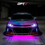 OPT7 Aura Aluminum Car Underglow Lights with Remote Control, Exterior Neon Accent Under Glow Kit for Cars, Waterproof Rigid Light Bars, 12V RGB Multicolor LED Strip, Easter Decorations