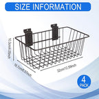 Polmart Slatwall Basket, Black (12⅝” x 6⅝", 4-Pack)