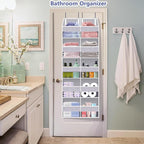 UVIAHOMI Heavy Duty Over The Door Organizer 5 Tiers, Extra Large Behind Door Storage of 10 Front & 10 Mesh Pockets, 80lb Weig
