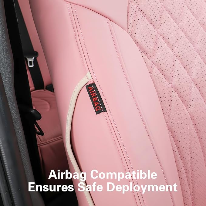 EKR Rav4 Seat Covers Custom Fit for Toyota Rav4 XLE,Platinum,Limited 2013-2018 & SE 2016-2018, Leather Pink Seat Cover Full S