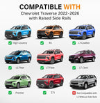 330lbs Lockable Roof Rack Cross Bars Compatible with Chevrolet Chevy Traverse 2022 2023 2024 2025 2026, Aluminum Roof Rails Crossbar for Rooftop Cargo Luggage Kayak Canoe Snowboard Rack
