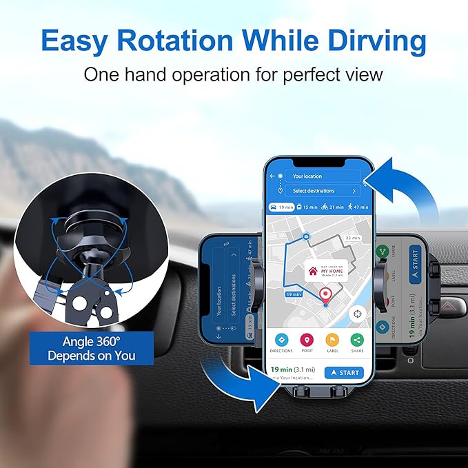 vanva Universal Air Vent Car Mount, [ Big Phones & Thick Case Friendly ] Cell Phone Holder for Car Hands Free Clamp Cradle Vehicle fit for All Apple Smartphone