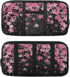 Car Sun Visor Organizer,Cherry Blossom Theme Card Sleeve Pocket with Double Zippers Adjustable Straps Auto Interior Accessories for SUV Truck Pickup