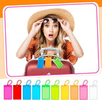 Sumind 100 Pcs Plastic Luggage Tags Assorted Name Identification Labels Flexible Suitcase Tags for Travel Baggage, 10 Colors 