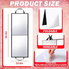 Foldable Full Length Mirror, Hanging Wall Mirror Portable Travel Mirror with Handle for Dance Home Bedroom Wardrobe Stage Mak