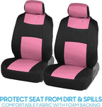 BDK PolyPro Car Seat Covers Full Set in Pink on Black – Front and Rear Split Bench Seat Covers for Cars, Easy to Install Car 