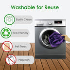 BeeGreen Purple Reusable Grocery Bags Wholesale Purple Reusable Kitchen Bags Bulk Foldable-Machine Washable with Zipper Storage Pouch 10 Packs