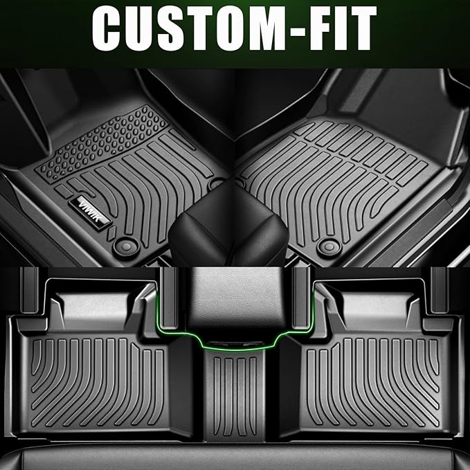 VIWIK Floor Mats for Kia Sportage 2025 2024 2023 Hybrid, All Weather Car Mats Automotive Floor Liners for 2023 2024 Sportage Front & Rear, TPE Rubber Non-Slip Black