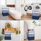HomeHacks 2-Pack Large Laundry Basket, Waterproof, Freestanding Laundry Hamper, Collapsible Tall Clothes Hamper with Extended