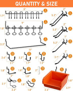 INCLY 276PCS Extra Thick 1/4" Pegboard Accessories Organizer Kit, Heavy Duty Black Pegboard Hooks with Bins & Paper Towel Hol