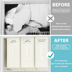 SheetCube Bed Sheet Organizers and Storage 4 Pack, Foldable Linen Closet Organizer with Window and Label, Bedding Folder Stor