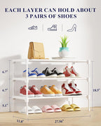 Kitsure Shoe Rack - Non-Woven Shoe Rack Shelf, Shoe Organizer for Closet, Entryway, Garage & Corridor, Stackable Shoe Shelves