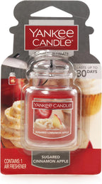 Yankee Candle Car Jar Ultimate, Sugared Cinnamon Apple, 0.96 OZ (Pack of 12)