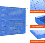 TORACK Metal Pegboard Wall Organizer 24" x 24" or 12" x 48", 70 PCS Tools Storage Pegboard for Garage Tool Organizer Pegboard