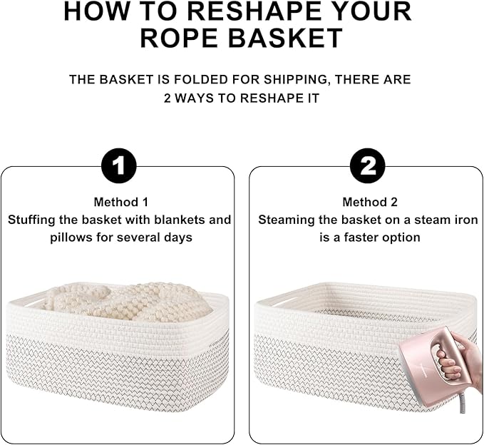 OIASKET Storage Baskets for Organizing 3 Pack, Woven Baskets for Shelves, Closet Organizer Bins Empty Gift Basket Toy Storage