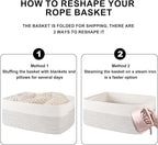 OIASKET Storage Baskets for Organizing 3 Pack, Woven Baskets for Shelves, Closet Organizer Bins Empty Gift Basket Toy Storage
