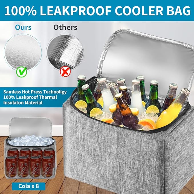 Car Trunk Organizer with Cooler, Hanging Organizers with Large Pockets, Zippers Detachable Seat Back Storage, Waterproof for Jeeps, SUVs