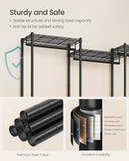 SONGMICS Heavy-Duty Clothes Rack, Garment Rack, Portable Closet, 68.7-Inch Wide Clothing Rack with Adjustable Mesh Shelves an