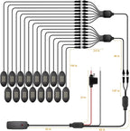 Honalia Pure White Rock Lights for Trucks 16 Pods, 6000K White LED Rock Lights Kits with Switch