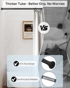 ALLZONE Heavy Duty Tension Shower Curtain Rod 42-83 Inches for Bathroom, Window, Non-Slip, Adjustable with Strong Spring Pole
