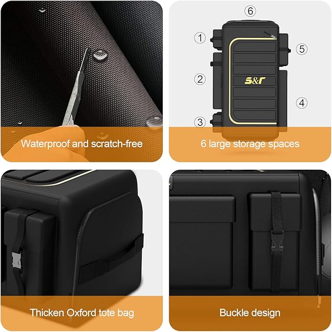 Ergocar Car Trunk Organizer Car Boot Storage Organiser Multi Pocket Car Boot Tidy Storage 3 Times Size Folded Portable Waterp