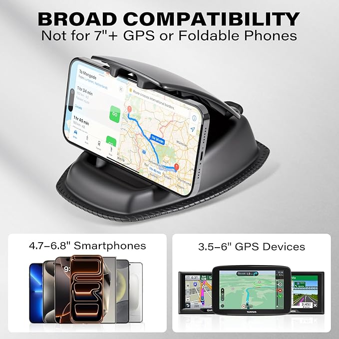 APPS2Car GPS Car Truck Mount, Non-Slip GPS Bean Bag Dash Mount 2-in-1 Anti-Skid Friction Dashboard Sandbag Clamshell Phone Holder for Garmin Nuvi Tomtom Magellan Navigation & All Cell Phone iPhone